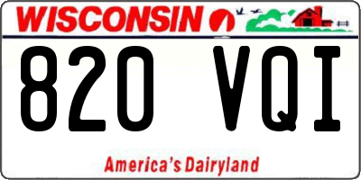 WI license plate 820VQI