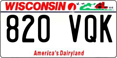 WI license plate 820VQK