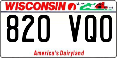 WI license plate 820VQO