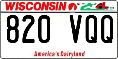 WI license plate 820VQQ