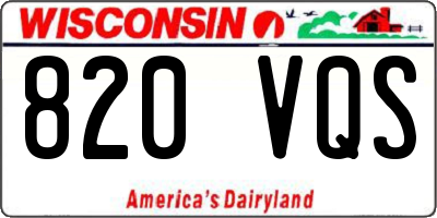 WI license plate 820VQS