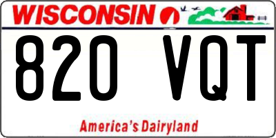 WI license plate 820VQT