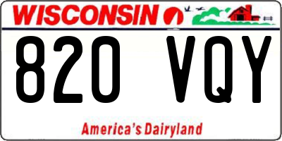 WI license plate 820VQY