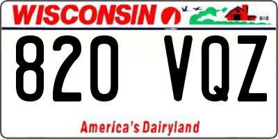 WI license plate 820VQZ
