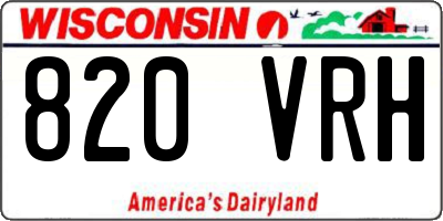 WI license plate 820VRH