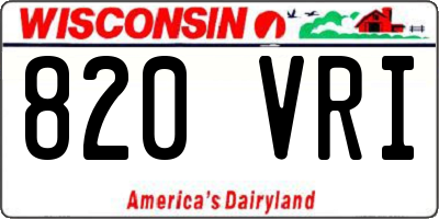 WI license plate 820VRI