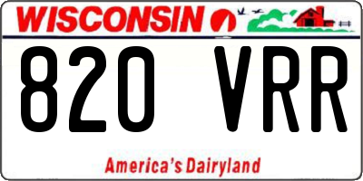 WI license plate 820VRR