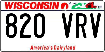WI license plate 820VRV