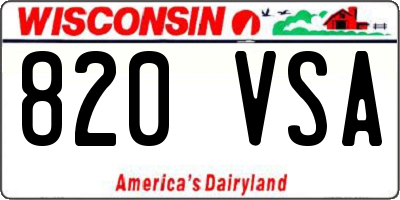 WI license plate 820VSA
