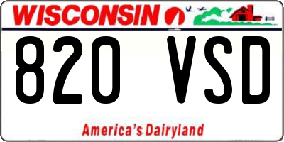 WI license plate 820VSD