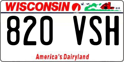 WI license plate 820VSH