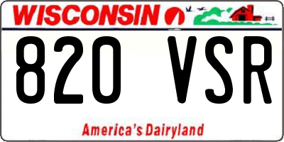 WI license plate 820VSR