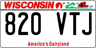 WI license plate 820VTJ