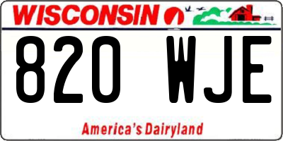 WI license plate 820WJE