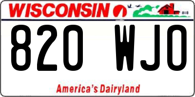 WI license plate 820WJO