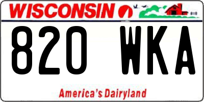 WI license plate 820WKA