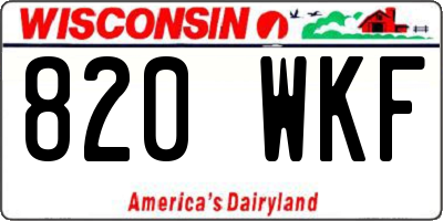 WI license plate 820WKF