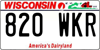 WI license plate 820WKR