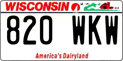WI license plate 820WKW