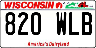 WI license plate 820WLB