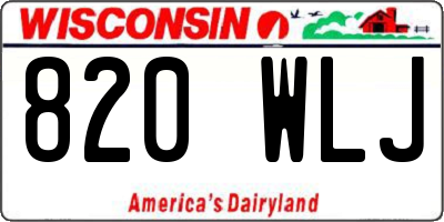 WI license plate 820WLJ