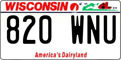 WI license plate 820WNU