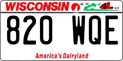 WI license plate 820WQE