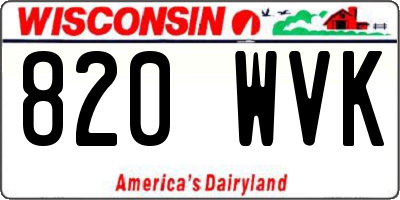 WI license plate 820WVK