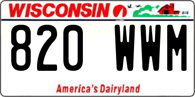 WI license plate 820WWM