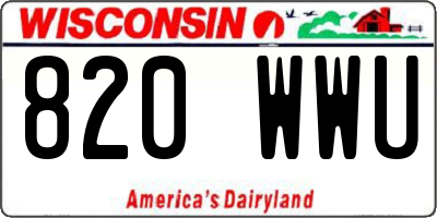 WI license plate 820WWU