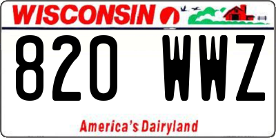 WI license plate 820WWZ