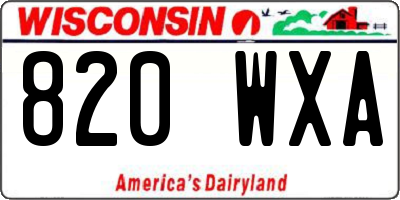 WI license plate 820WXA