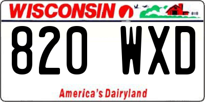 WI license plate 820WXD