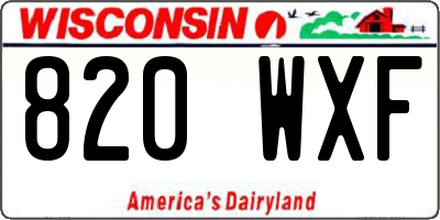 WI license plate 820WXF