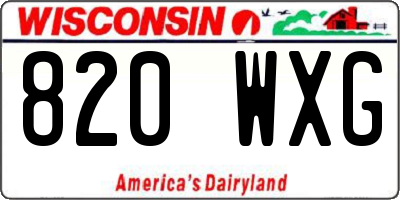 WI license plate 820WXG