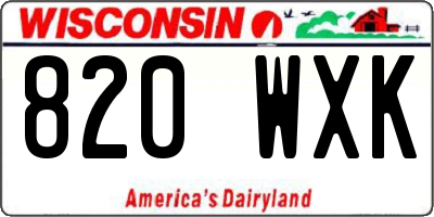 WI license plate 820WXK