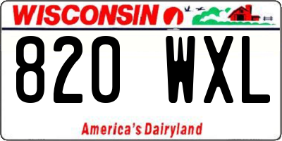 WI license plate 820WXL