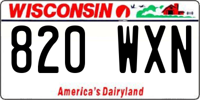WI license plate 820WXN