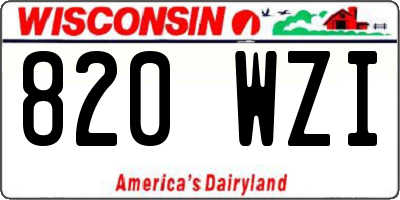 WI license plate 820WZI