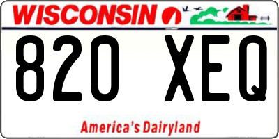 WI license plate 820XEQ
