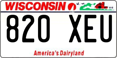 WI license plate 820XEU