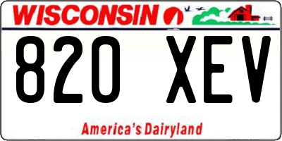 WI license plate 820XEV