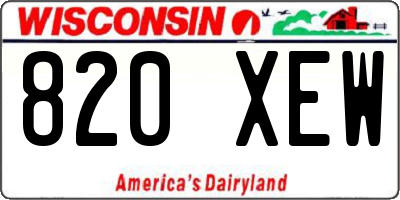 WI license plate 820XEW