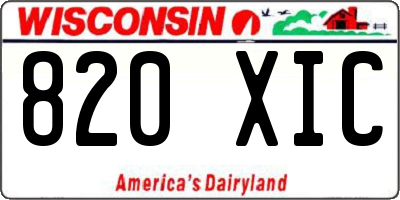 WI license plate 820XIC