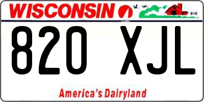 WI license plate 820XJL