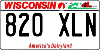 WI license plate 820XLN