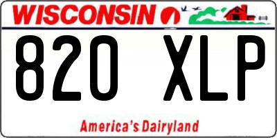 WI license plate 820XLP