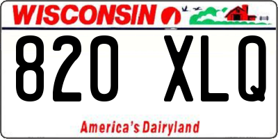 WI license plate 820XLQ