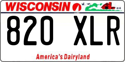 WI license plate 820XLR