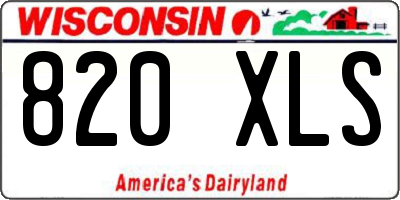 WI license plate 820XLS